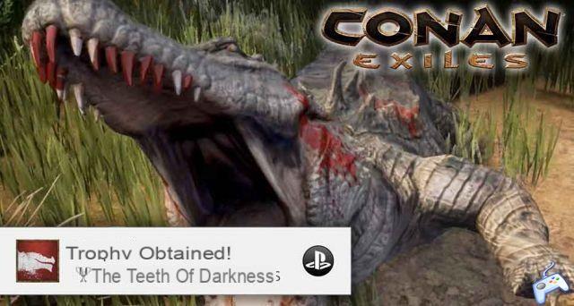 Conan Exiles donde esta el cocodrilo gigante para el trofeo los dientes de la oscuridad