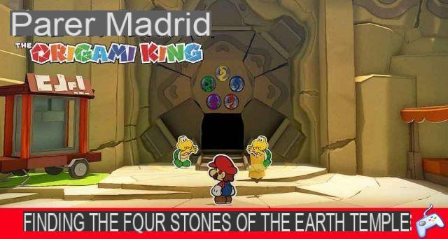 Tutorial de Paper Mario The Origami King donde se encuentran las cuatro Piedras del Templo de la Tierra